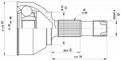 OPEN PARTS cvj545810 -  Шарнирный комплект, приводной вал